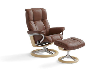 Stressless Signature Mayfair Leather Chair & Stool Stressless