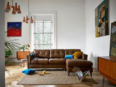 Alexander & James Saddler Chaise Leather Sofa Alexander & James